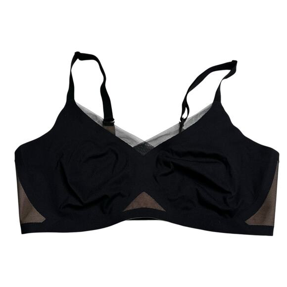 HONEYLOVE Black CrossOver Bra Cross Back Strap Mesh Bra Women's Size Large - Picture 1 of 4